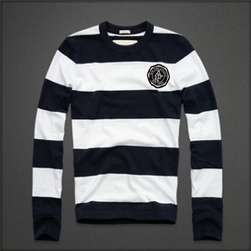 Abercrombie Fitch Hombres Ponte de pie de cuello Largo Remera AF6186